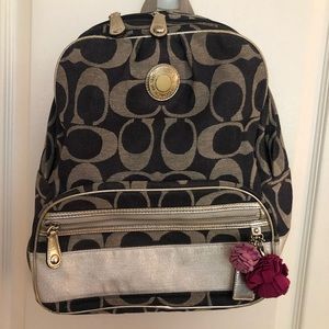 Coach denim signature backpack/diaper bag